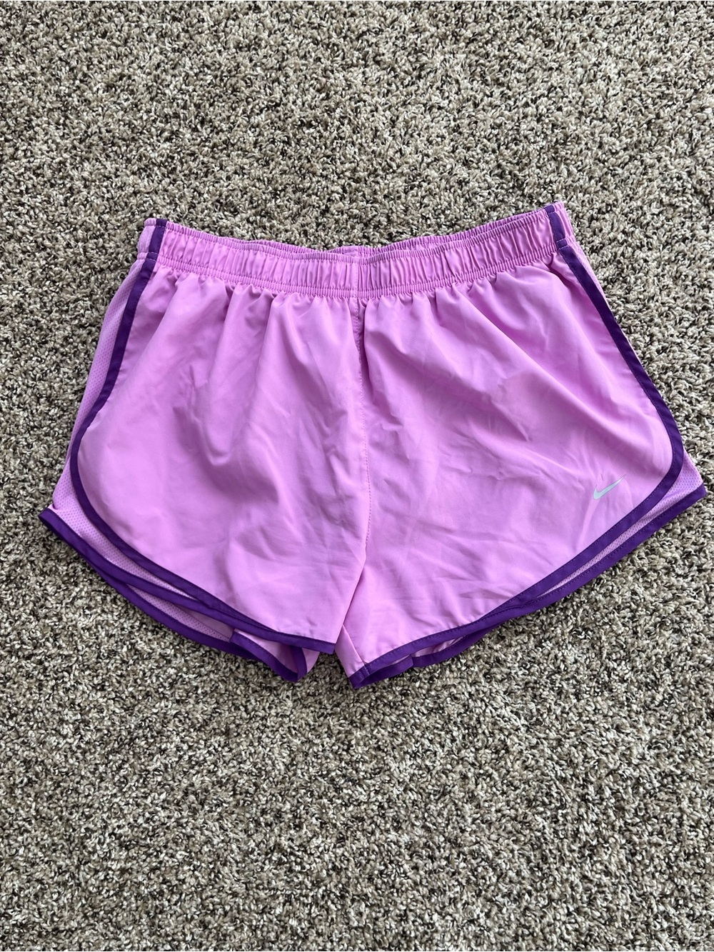 Nike Women's Pink and Purple Athletic Shorts